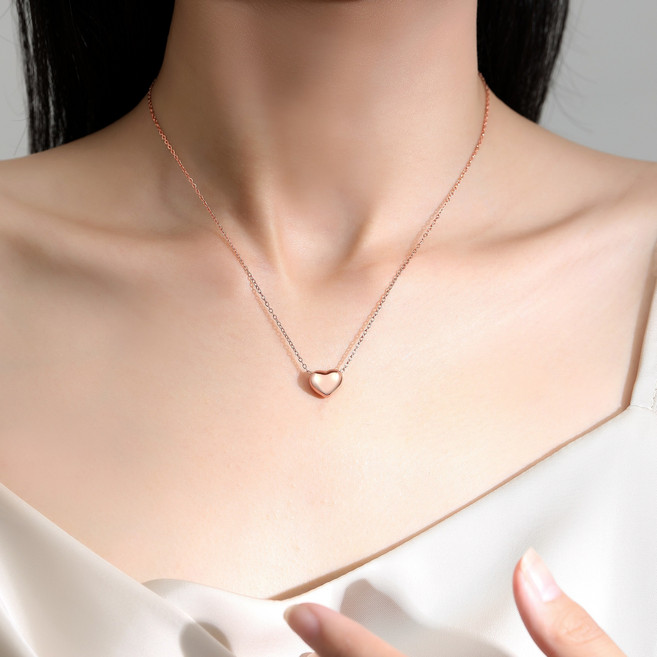 14K/18K하트목걸이 입체 하트 쉐입 수작업 정밀 제작 로맨틱한 분위기 여자 펜던트 금목걸이 생일선물