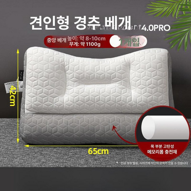 목보호 라텍스 목베개 그레이 포함 1개 우유베개 경추 자동차 쿠션 필로우 수면 목 천연, 프리미엄 단일 중간