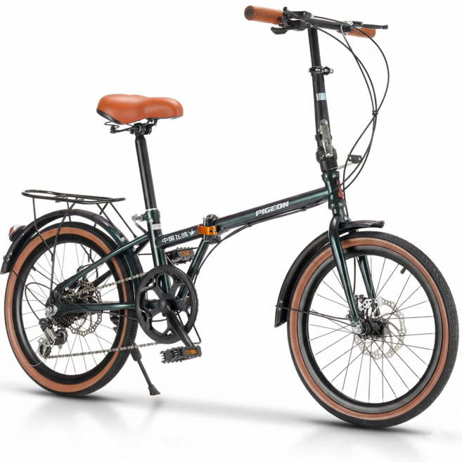 벨로닉 시마노 8단 고성능 기어 퀵 폴딩 접이식 자전거 미니벨로 성인용 휴대용, 1개, 155cm, 그린