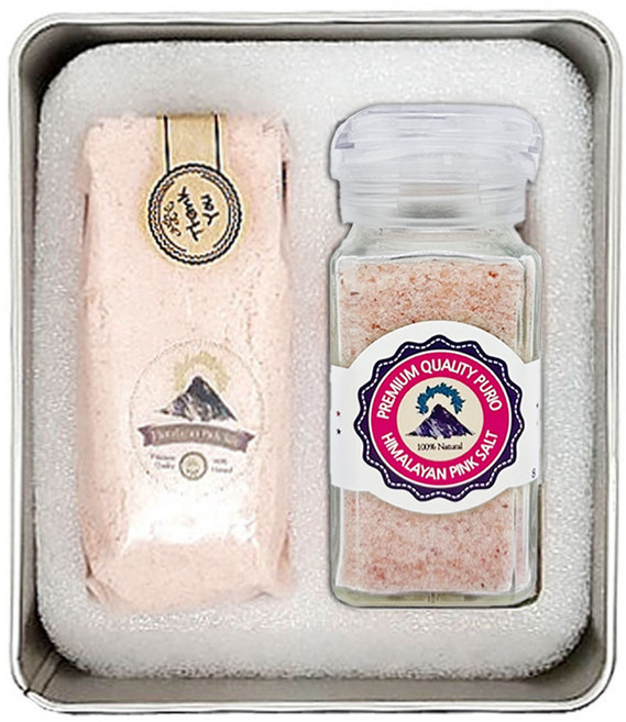 히말라야 핑크솔트소금 후추 그라인더 틴케이스 2종 선물세트 답례품, 푸리오 선물세트04, 1개