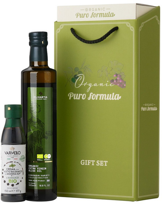 엑스트라버진 올리브오일 발사믹글레이즈 바질 선물세트, 1개, 500ml