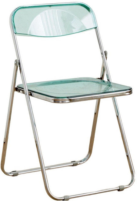 MANTU 다용도 실내외 겸용 접이식 의자, 1개, 클리어 그린