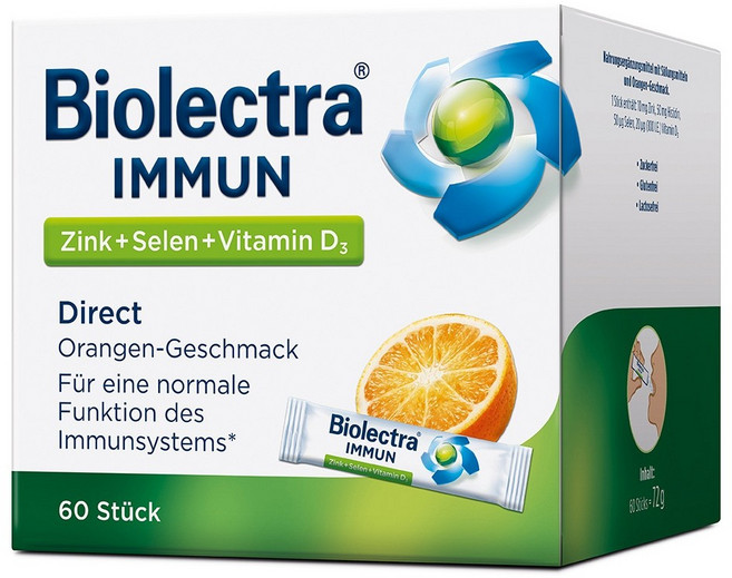 바이오렉트라 이뮨 아연 + 셀레늄 + 비타민 D3 오렌지맛 60개입, 72g, 1개