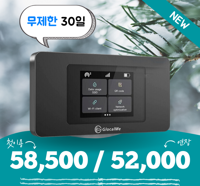 KT 포켓 와이파이 에그 30일 무제한 무약정, 1개, 신규신청(무제한)