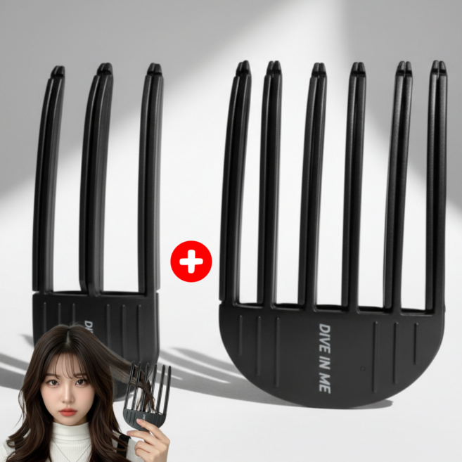 다이브인미 초강력 헤어 고정 볼륨 집게 가르마픽, 1세트, 블랙