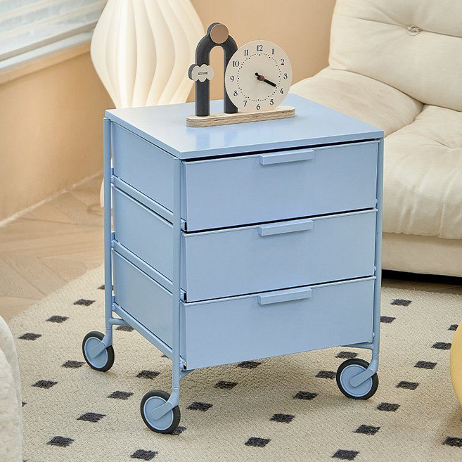 이동식 수납장 서랍장 침대 옆 테이블 침실 캐비닛 협탁 침대협탁, 화이트 (49x48x63.5cm)