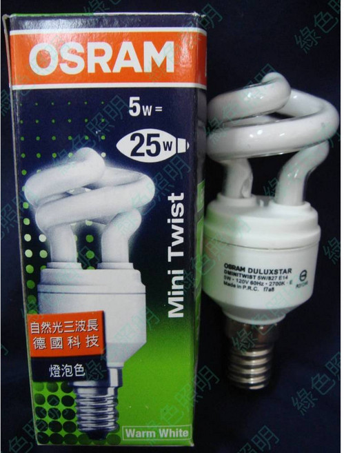 OSRAM DULUXSTAR MINI TWIST 螺旋省電燈管 5W 燈泡, 1個, 865白光