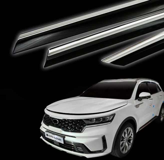 쏘렌토MQ4 2020~ 블랙 다이아몬드 썬바이저 빗물받이 윈도우바이저 도어바이저, 블랙다이아몬드