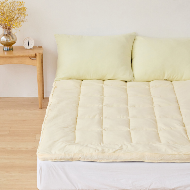 [슬립슬러] 아이스모찌 쿨링 토퍼패드 매트리스 5CM 토퍼 5 COLORS (S SS/ Q), IVORY