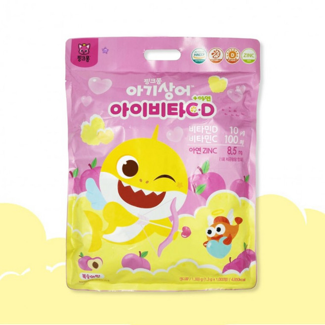 핑크퐁 아기상어 아이비타 C D +아연 1000정 대용량