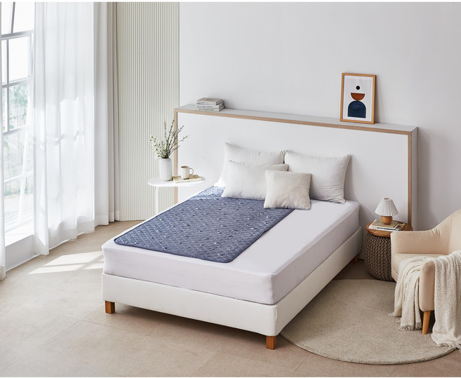 [2025년 최신형] 한일의료기 국산 탄소 카본열선 전기요 블루 모노그램, 중형(100x180cm)