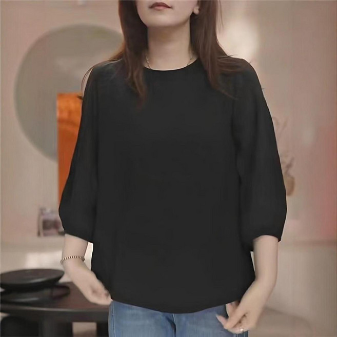 休閒風七分袖T恤女