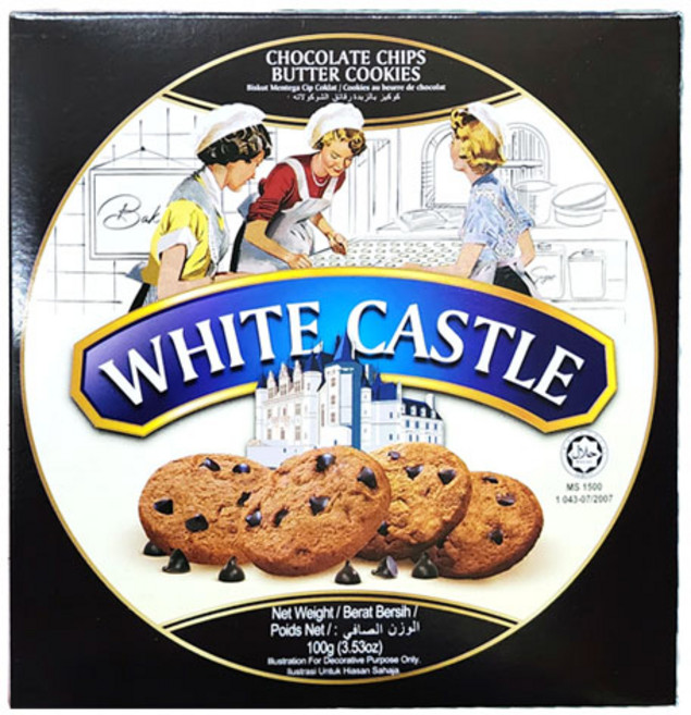 (무)화이트캐슬 초콜릿칩 버터쿠키100gX5개, 100g, 5개