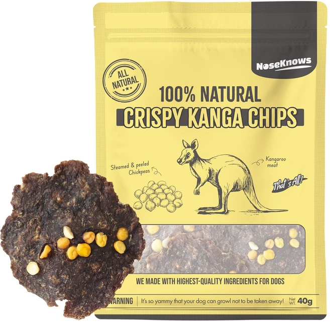 바프독 노즈노우즈 크리스피 칩스 캥거루 말 칠면조 돼지 소 바삭한 강아지 수제 간식, 1개, 40g, 캉가칩(캥거루) - 쿠팡