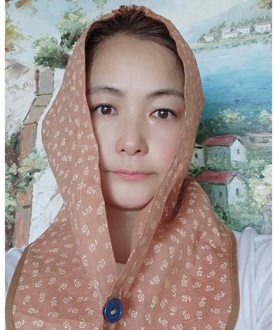 자외선 차단 제주감물 아사면 100% 두건 001 (제주도 현지 제작)