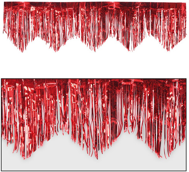 파티짱 V 컷팅 수술 커튼 파티 소품 가랜드 장식, 1개, 레드