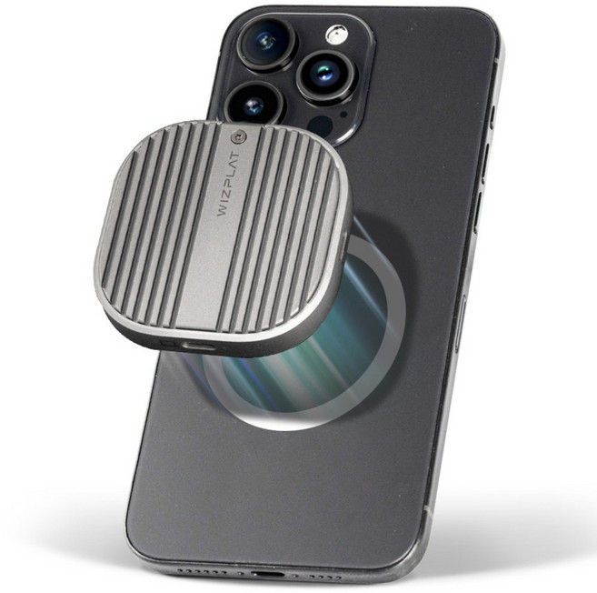 위즈플랫 M747 포켓 외장SSD 케이스 NVMe M.2 USB3.2 10Gbps 아이폰 맥세이프 마그네틱 PD100W 외장하드 케이스, 1개