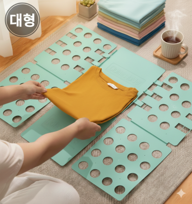 위시어스 옷 접기 정리 폴더 대형판, 민트, 1개