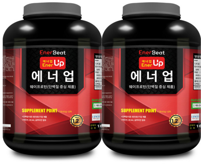 웨이테크 에너업 웨이프로틴 단백질 보충제, 2개, 1.2kg