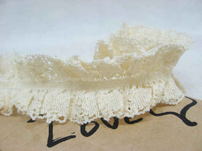 릴리패브릭 면스판토션레이스]더블플라워, 베이지, 1개