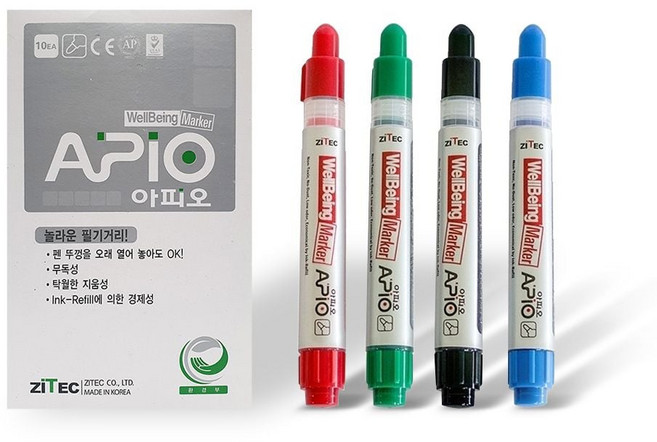 아피오 웰빙 마카 펜(1개/4색/무광화이트보드용) sta+55822LC, 본상품선택