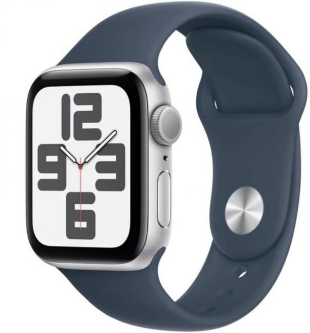 애플 워치 SE 2세대 GPS 40mm - 은색 알루미늄 케이스와 스톰 블루 스포츠 밴드 SM 리퍼비시