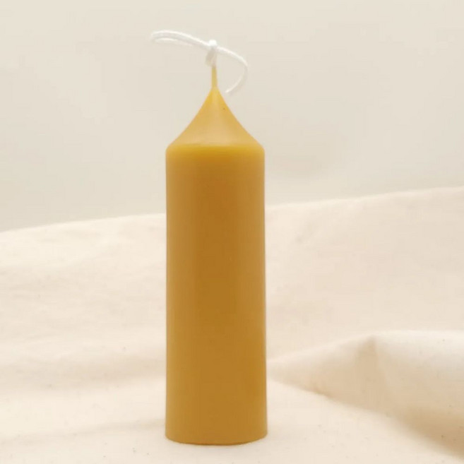 지리산 천연 밀랍초 기도초 성당초 감성소품 무향 캔들, 1개, 110g