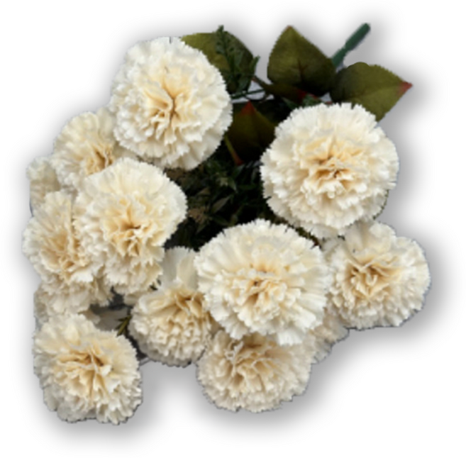 카네이션 조화 2p 48cm 꽃다발 촬영소품 인테리어조화 성묘조화 스승의날 어버이날, 2개, 베이지색