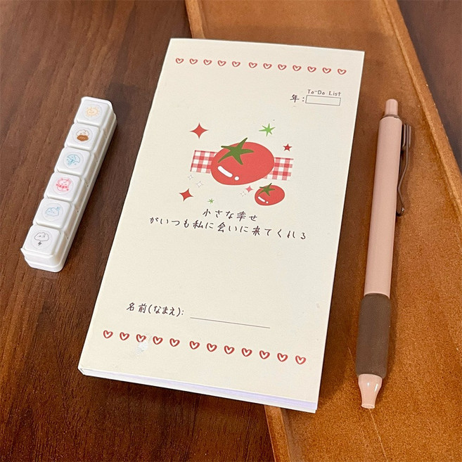 토마토 필사노트 감사 쓰기 Y2K 노트 예쁜 다꾸 메모지, 1개