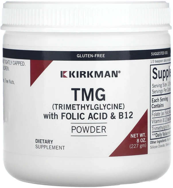 지금 곧 품절됩니다 Kirkman Labs TMG(트라이메틸글리신) 엽산 및 B12 분말 함유 227g(8oz) 서둘러주시면 감사하겠습니다, KirkmanLabsTMG트라이메틸글리신엽산및B12분말, 227g, 1개 - 쿠팡