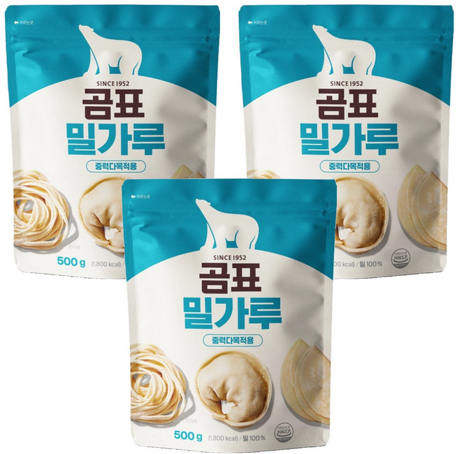 곰표 중력 다목정용 밀가루, 500g, 3개
