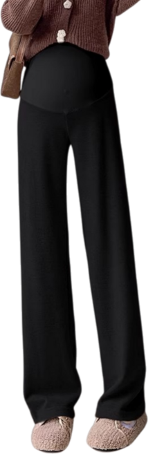 Makone 임산부 하이웨이스트 솔리드 캐주얼 심플 코디네이터 루즈핏 바지 소프트