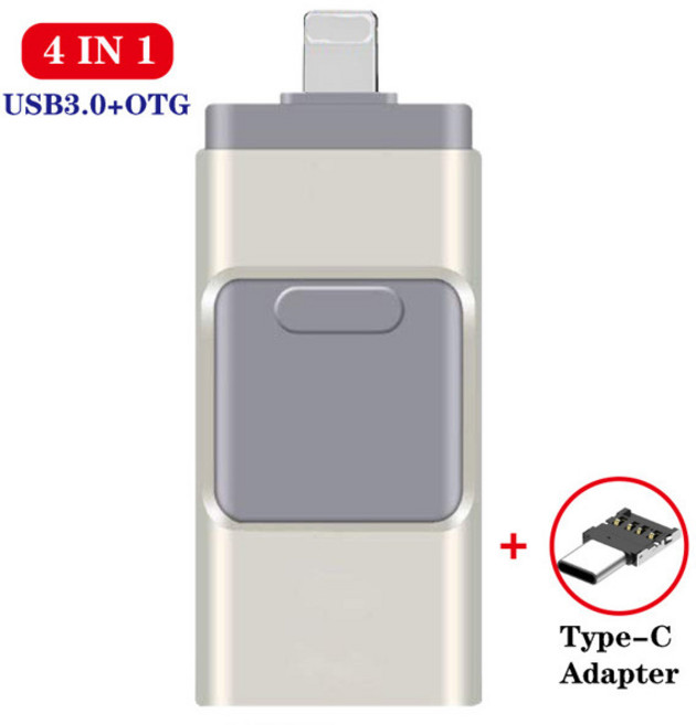 휴대폰용 OTG USB 플래시 드라이브 USB 3.0 메모리 스틱 외부 저장 장치 안드로이드 C 타입 윈도우 장치 4 256G 512G 128G, 05 Silver send Type C_02 8GB, 1개