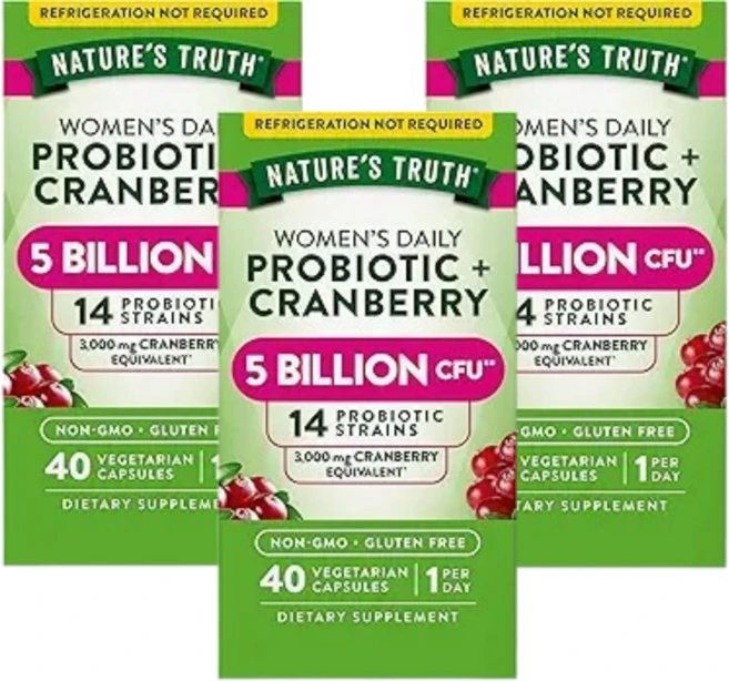 네이처스 트루스 여성용 프로바이오틱 + 크랜베리 베지 캡슐 40정 3 SET - 쿠팡