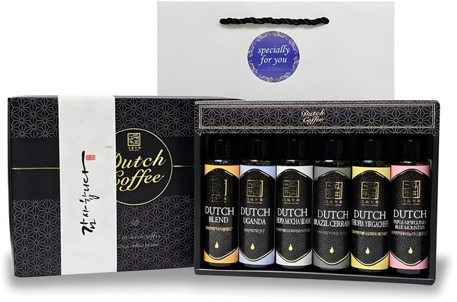 그때커피 콜드브루 더치커피 50ml x 6종 선물세트 + 쇼핑백, 선물상자 + 레시피카드, 1세트