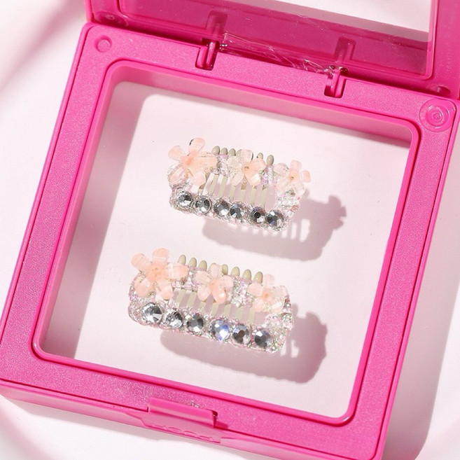 강아지 머리핀 똑딱핀 로제, 오렌지, 1개