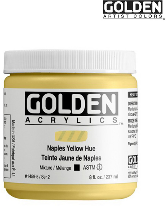 골든 아크릴물감 헤비바디 237ml S2 H.C Naples Yellow Hue