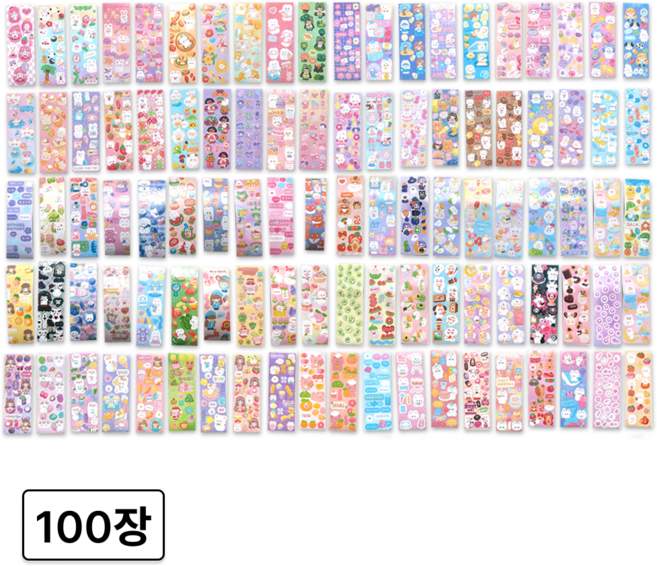 필름드림 100장 대용량 다꾸 스티커, 100개