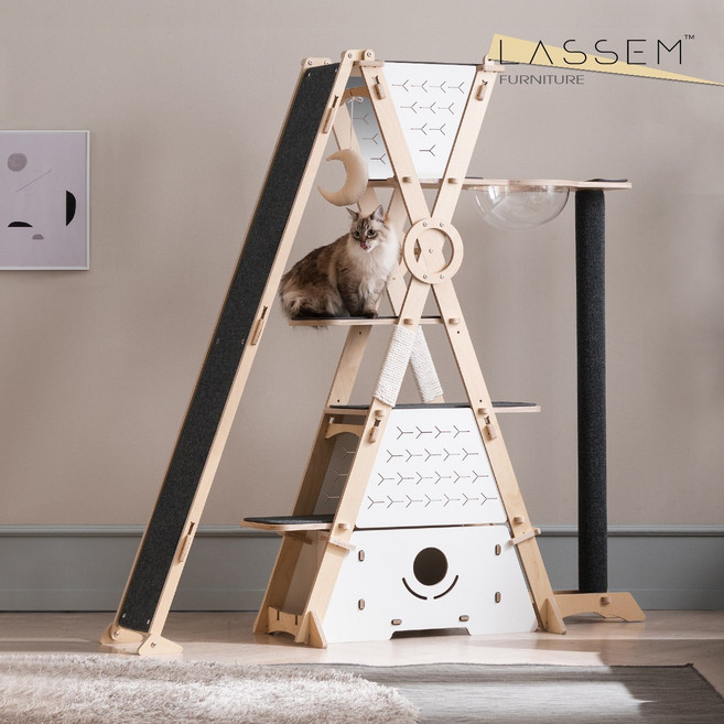 모넬로 노옵션 자작나무 원목 애니5단 고양이 캣타워 풀세트 GOCT1971, 1개