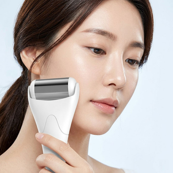 세렌디 아이스롤러 페이스롤러 얼굴 붓기 관리 쿨링 마사지기 스텐 홈케어, 1개, 화이트