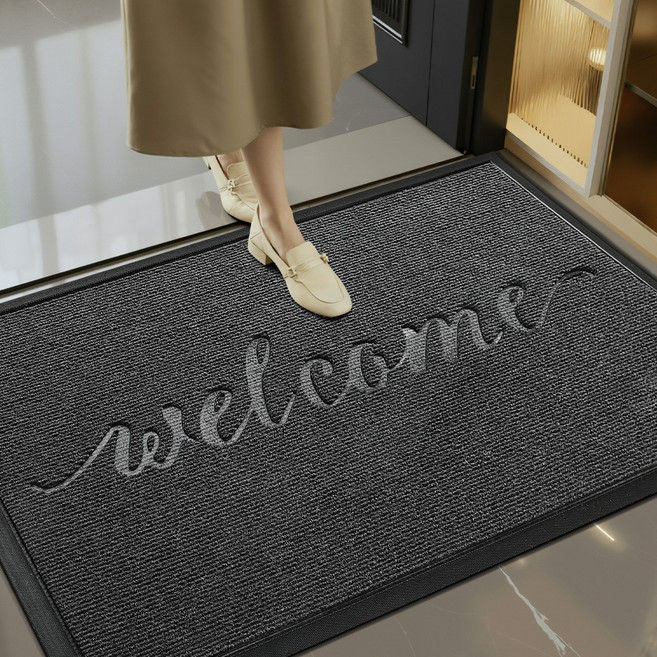 DEXI 1개 바닥 출입구 현관매트 웰컴 현관 미끄럼방지매트 그레이 현관 발매트 먼지 제거 논슬립, New Grey