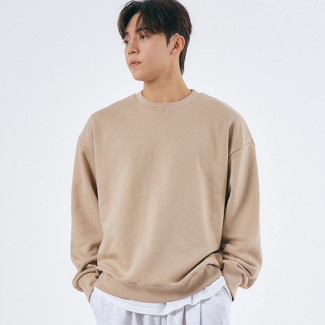 엘엑스티 남자 맨투맨 오버핏 무지 헤비쭈리 720g 면100% 국내생산