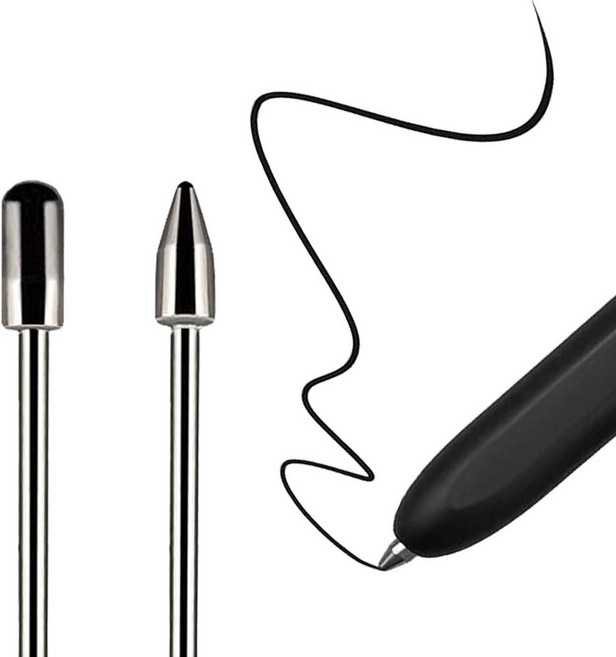 갤럭시탭 메탈 펜촉 S펜 호환 반영구 S10 S9 S8 S7 플러스 FE 울트라 S6 라이트 Lite 케이스나라, 티타늄 실버(세모 펜촉+둥근펜촉), 2개