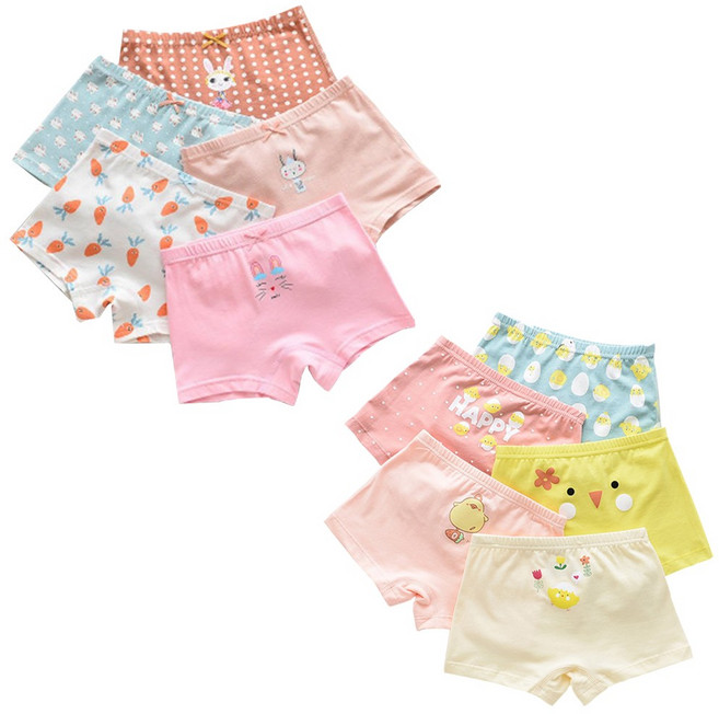 슈와츠코리아 여아 삼각팬티 사각 드로즈팬티 (병아리+당근바니)