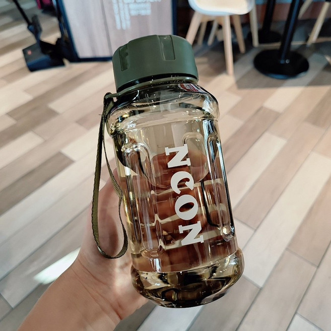 NOON 大容量防摔塑膠水杯, 綠色, 1套, 1300L