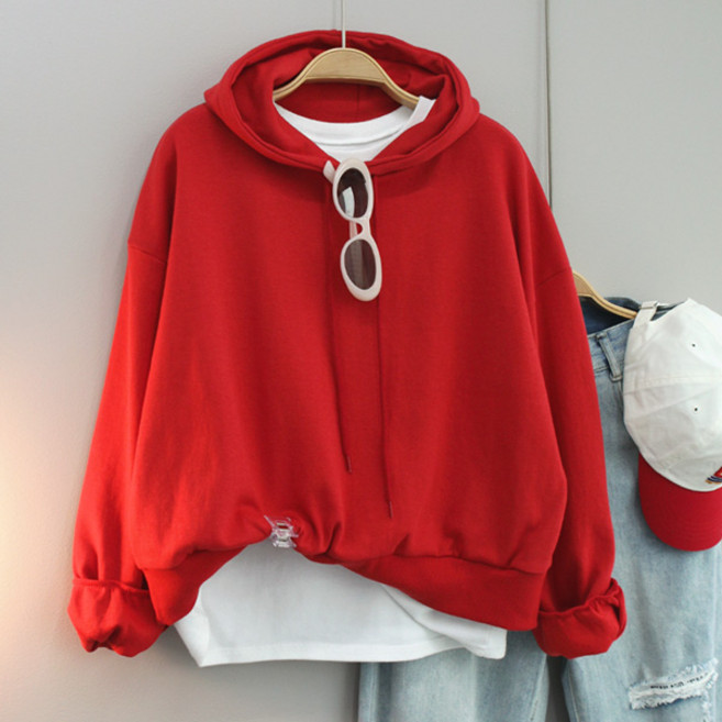 달콩 여성 봄신상 후드티 펀치세미크롭후드맨투맨