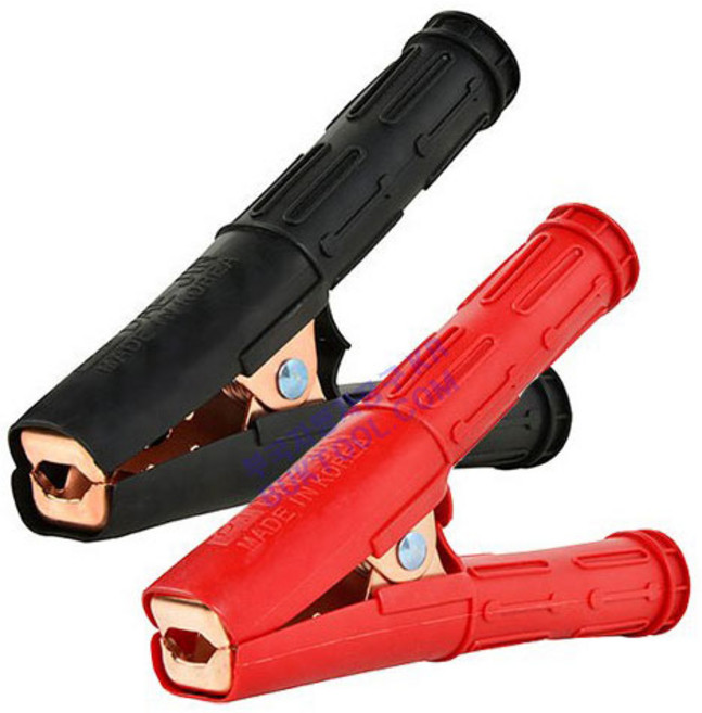 악어 점프선 어스 집게 배터리집게 200A 자동차 차량 밧데리, 흑색(-), 1개