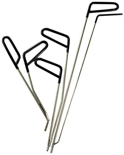 덴트풀러 자동차 후크 막대 페인트가없는 덴트 수리 우박 제거제 키트 바디 스테인레스 스틸 손 도구, 1개, 6PCs