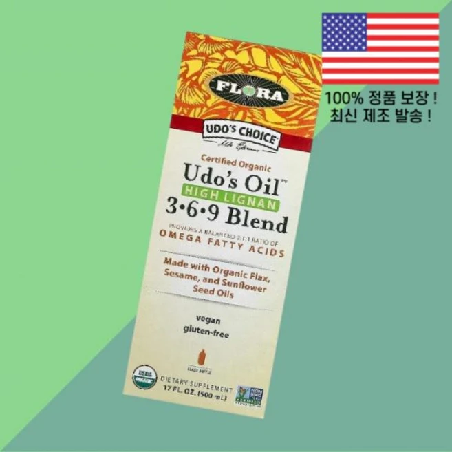 플로라 우도스 초이스 오일 하이 리그난 3 6 9 블렌드 17온스 500ml Flora Udo's Choice Certified Organic Oil High Lignan Bl, 1 - 쿠팡