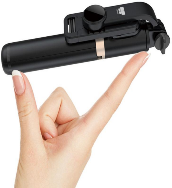 HELLGOLS 가벼운셀카봉 초경량 블루투스 휴대폰 셀카봉삼각대 유튜버 무선 셀프봉 미니 액션캠 호환, 블랙, 1개